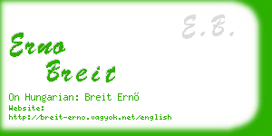 erno breit business card